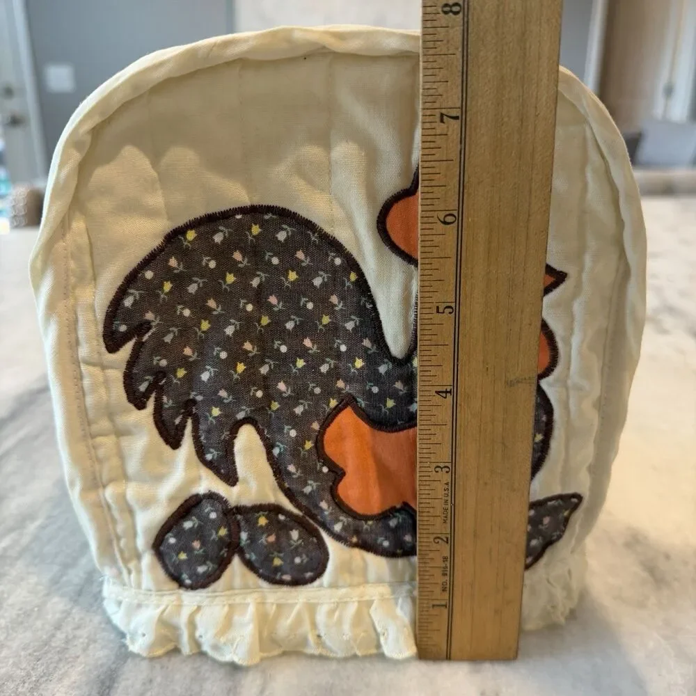 Vintage Chicken Rooster Toaster Appliance Cover 60s/70s Brown & Orange Retro